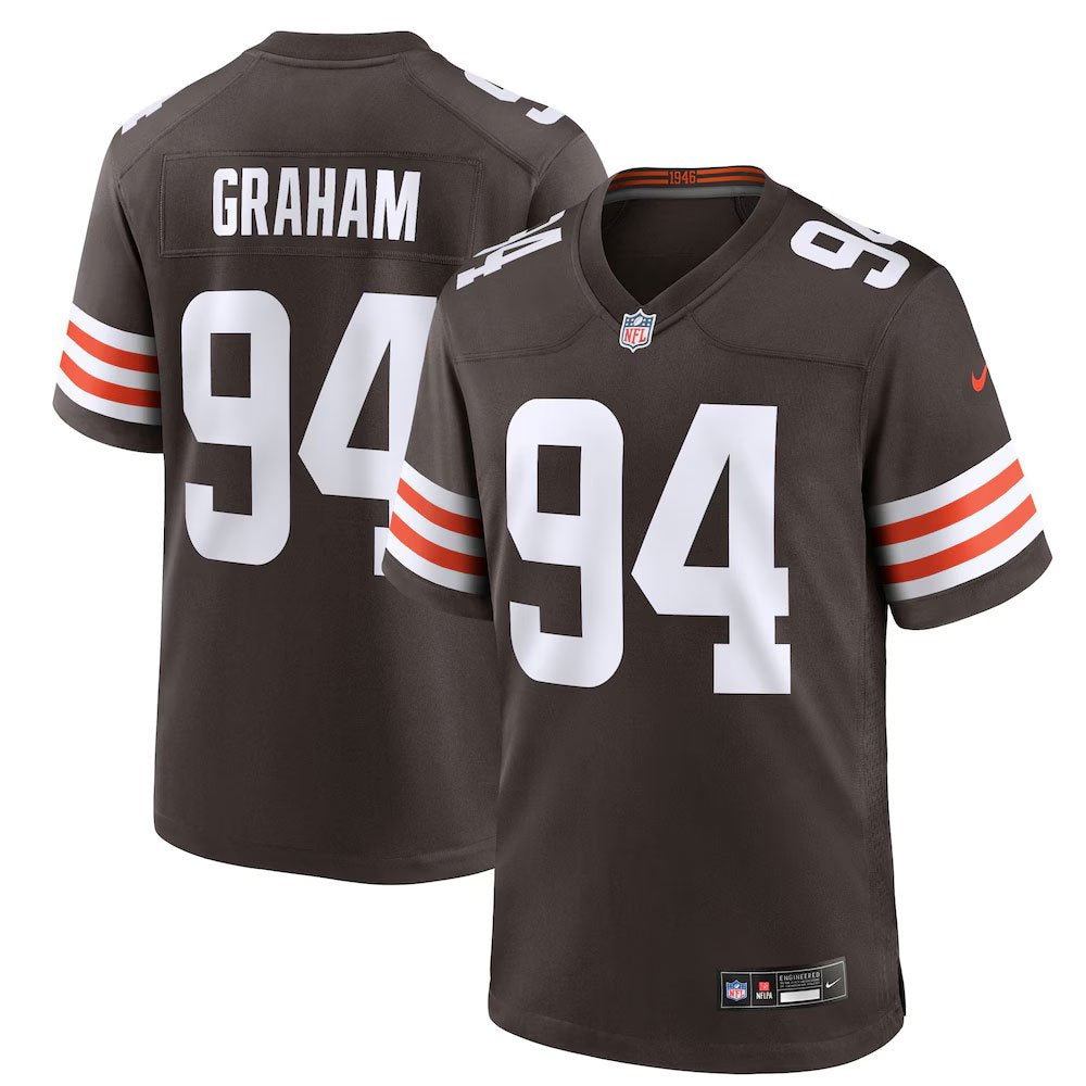 Youth Cleveland Browns #1 Mason Graham Brown 2025 NFL Draft First Round Pick Game Jersey 