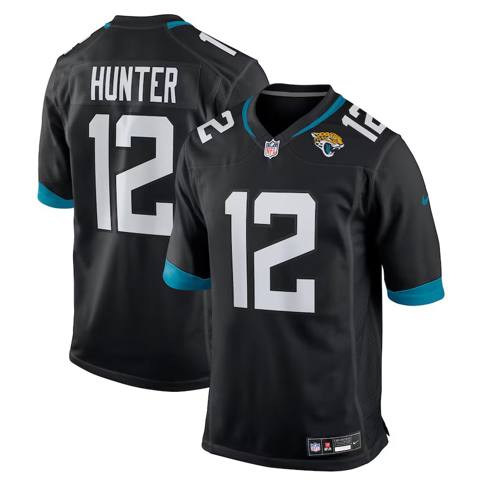 Men's Jacksonville Jaguars #12 Travis Hunter Black 2025 NFL Draft First Round Pick Alternate Game Player Jersey 