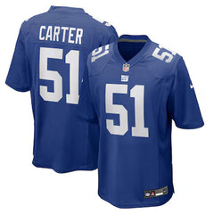 Men's New York Giants #1 Abdul Carter Royal 2025 NFL Draft First Round Pick Game Jersey 