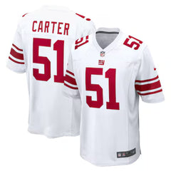 Men's New York Giants #1 Abdul Carter White First Round Pick Game Jersey 