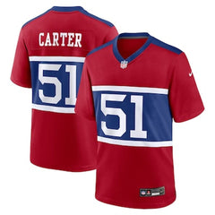 Men's New York Giants #1 Abdul Carter Red First Round Pick Alternate Game Jersey 
