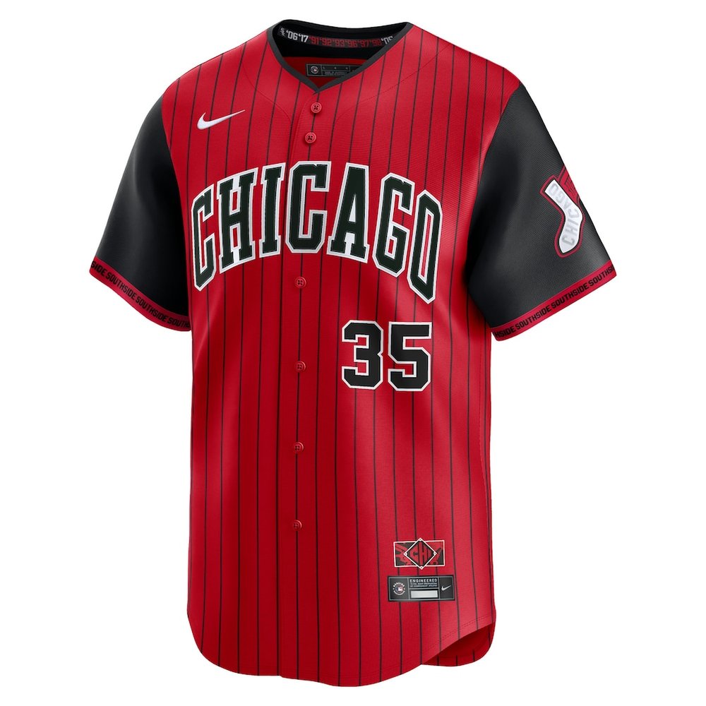 Youth Chicago White Sox #35 Frank Thomas Red/Black 2025 City Connect Limited Retired Player Jersey