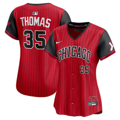 Women's Chicago White Sox #35 Frank Thomas Red/Black 2025 City Connect Limited Retired Player Jersey