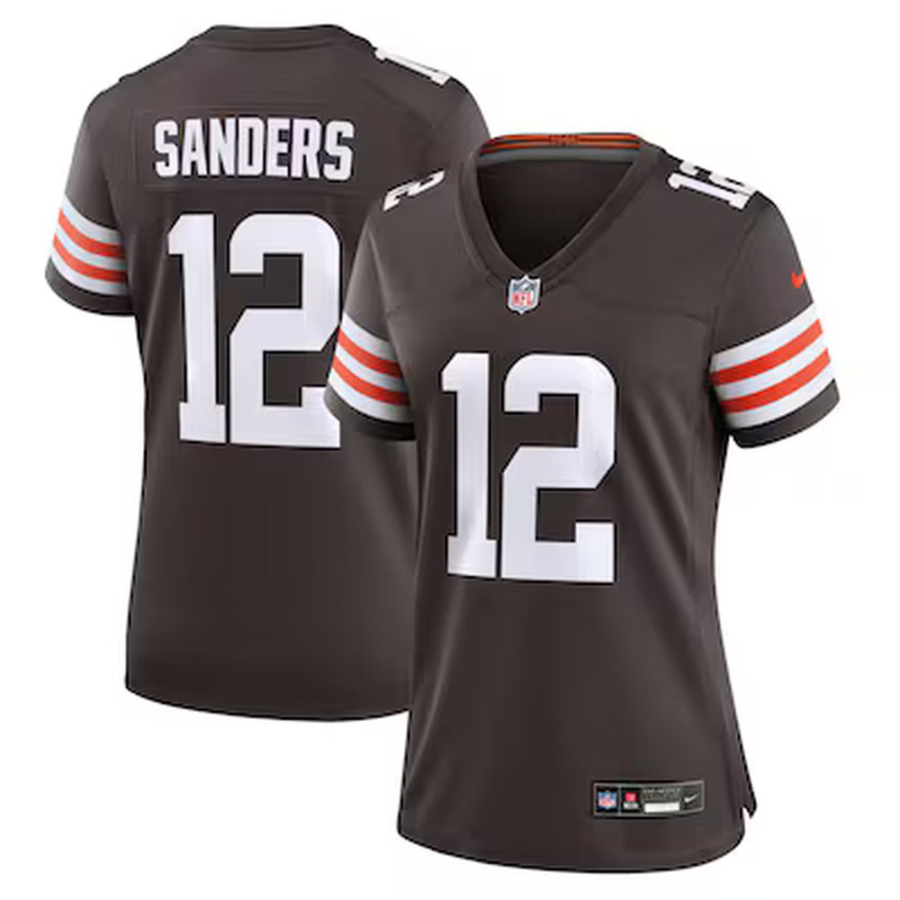 Women's Cleveland Browns #00 Shedeur Sanders Brown 2025 NFL Draft Game Jersey 
