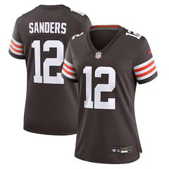 Women's Cleveland Browns #00 Shedeur Sanders Brown 2025 NFL Draft Game Jersey 