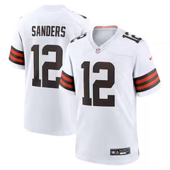 Men's Cleveland Browns #00 Shedeur Sanders White 2025 NFL Draft Game Jersey 