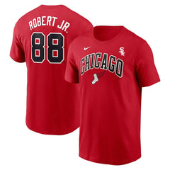 Men's Chicago White Sox Luis Robert Jr. Red 2025 City Connect Fuse Name & Number T-Shirt