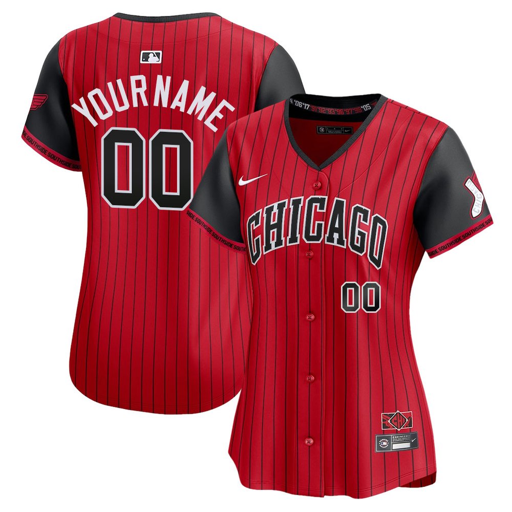 Women's Chicago White Sox Custom Red/Black 2025 City Connect Limited Player Jersey