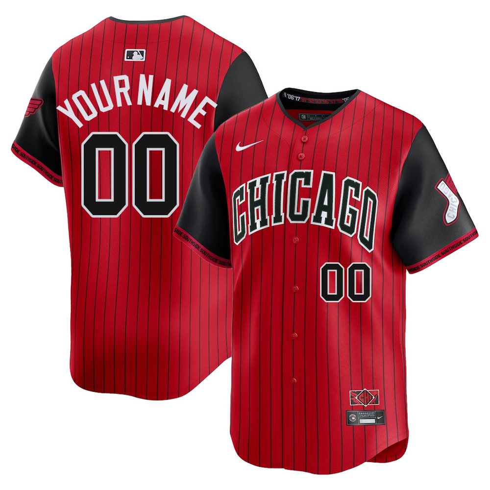 Youth Chicago White Sox Custom Red/Black 2025 City Connect Limited Player Jersey