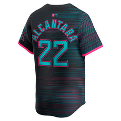 Youth Miami Marlins #22 Sandy Alcantara Black 2025 City Connect Limited Jersey