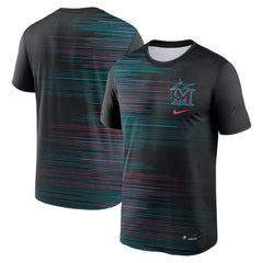 Men's Miami Marlins Black 2025 City Connect Authentic Collection Velocity Performance T-Shirt