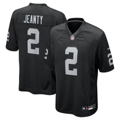 Men's Las Vegas Raiders #2 Ashton Jeanty Black 2025 NFL Draft First Round Pick Game Jersey 