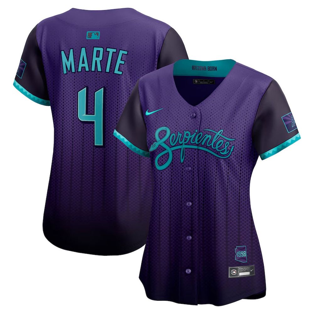 Women's Arizona Diamondbacks #4 Ketel Marte Purple 2025 City Connect Limited Player Jersey