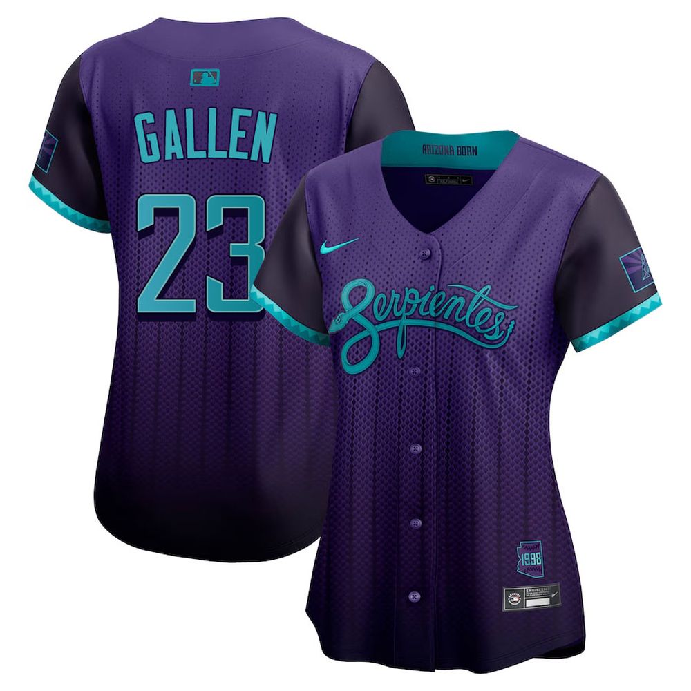 Women's Arizona Diamondbacks #23 Zac Gallen Purple 2025 City Connect Limited Player Jersey