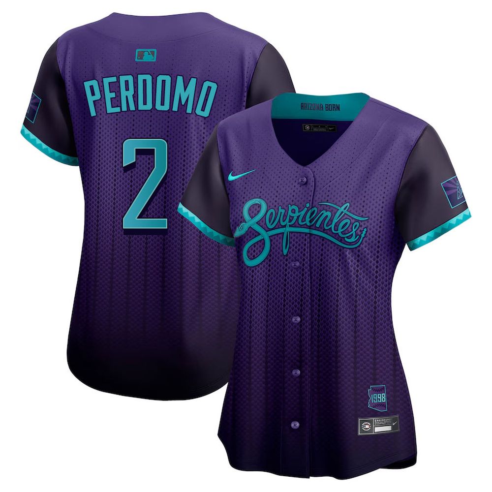Women's Arizona Diamondbacks #2 Geraldo Perdomo Purple 2025 City Connect Limited Player Jersey