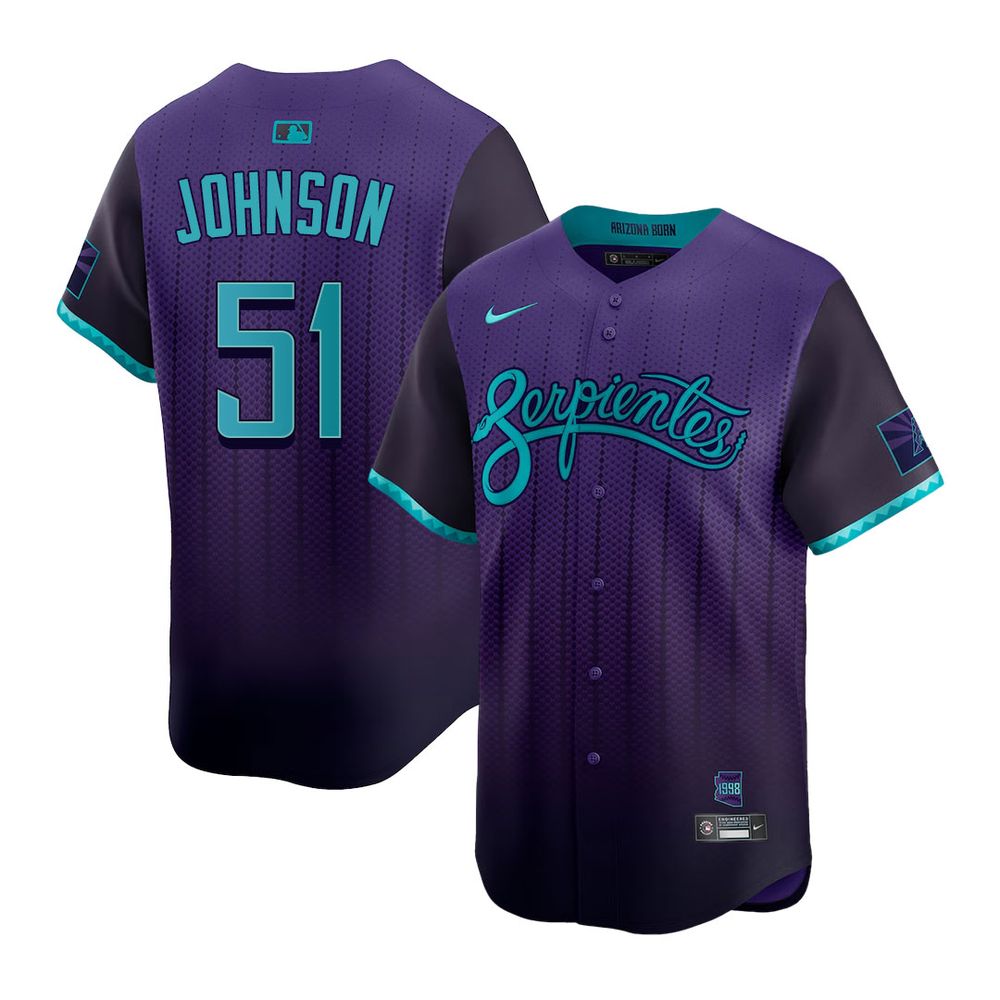 Youth Arizona Diamondbacks #51 Randy Johnson Purple 2025 City Connect Limited Player Jersey