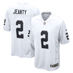 Men's Las Vegas Raiders #2 Ashton Jeanty White 2025 NFL Draft First Round Pick Game Jersey 