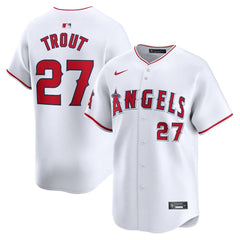 Men's Los Angeles Angels #27 Mike Trout White Home Limited Player Jersey