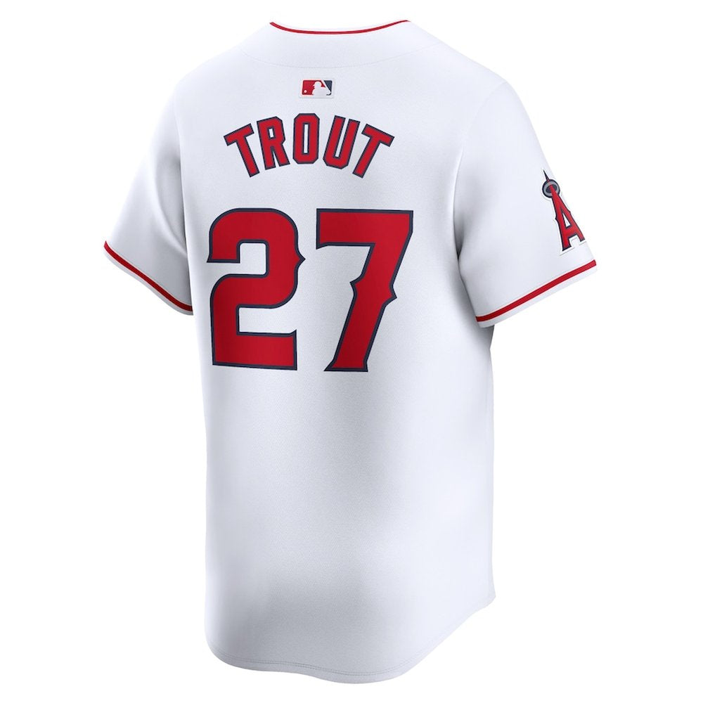 Men's Los Angeles Angels #27 Mike Trout White Home Limited Player Jersey