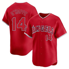 Men's Los Angeles Angels #14 Logan O'Hoppe Red Home Replica Jersey