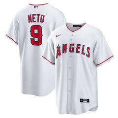 Men's Los Angeles Angels #9 Zach Neto White Home Replica Jersey