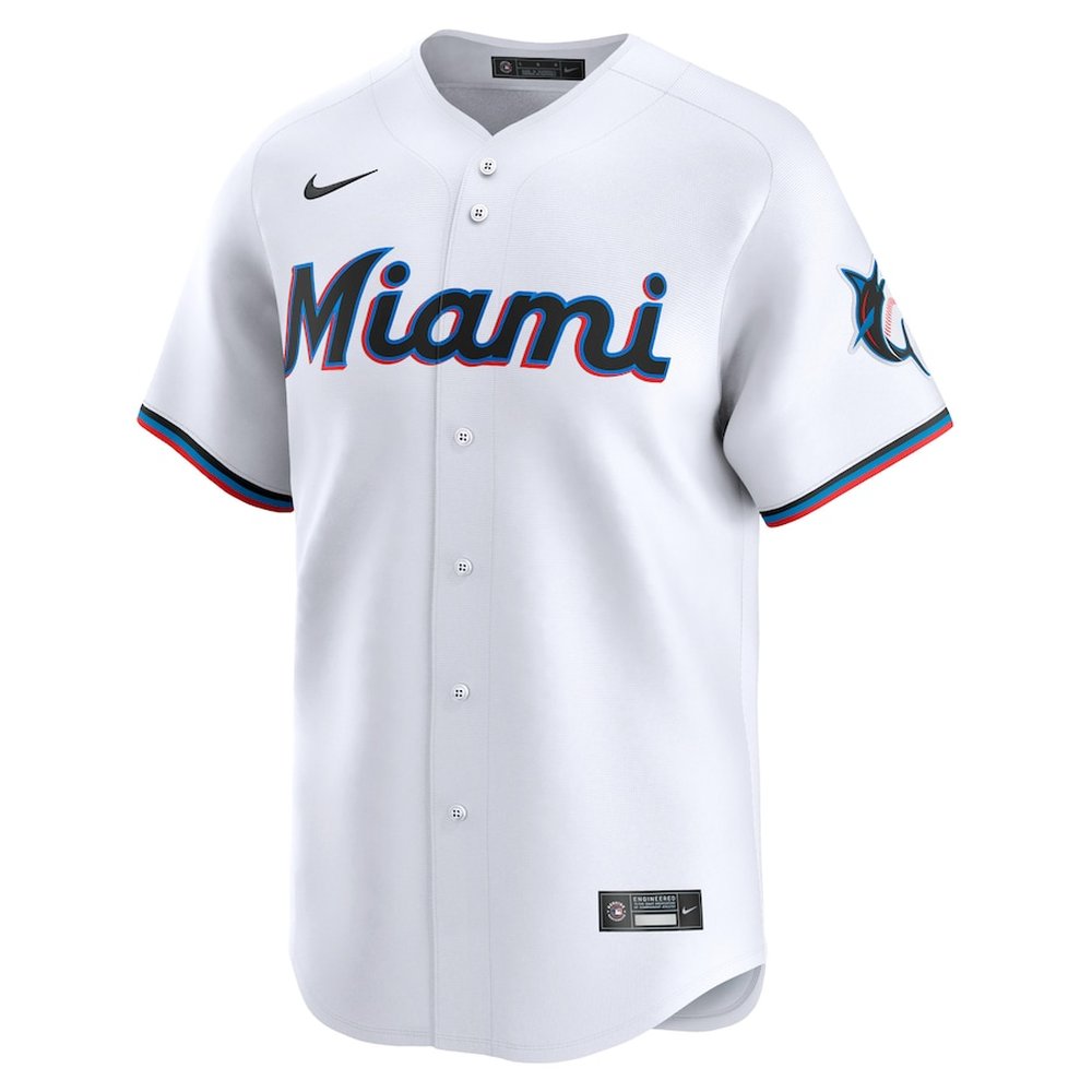 Men's Miami Marlins #22 Sandy Alcantara White Home Limited Player Jersey