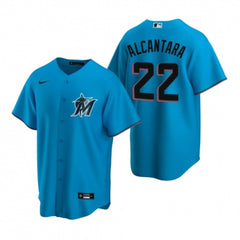 Men's Miami Marlins #22 Sandy Alcantara Blue Home Limited Player Jersey