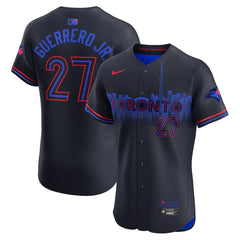 Men's Toronto Blue Jays #27 Vladimir Guerrero Jr. Navy 2024 City Connect Elite Player Jersey
