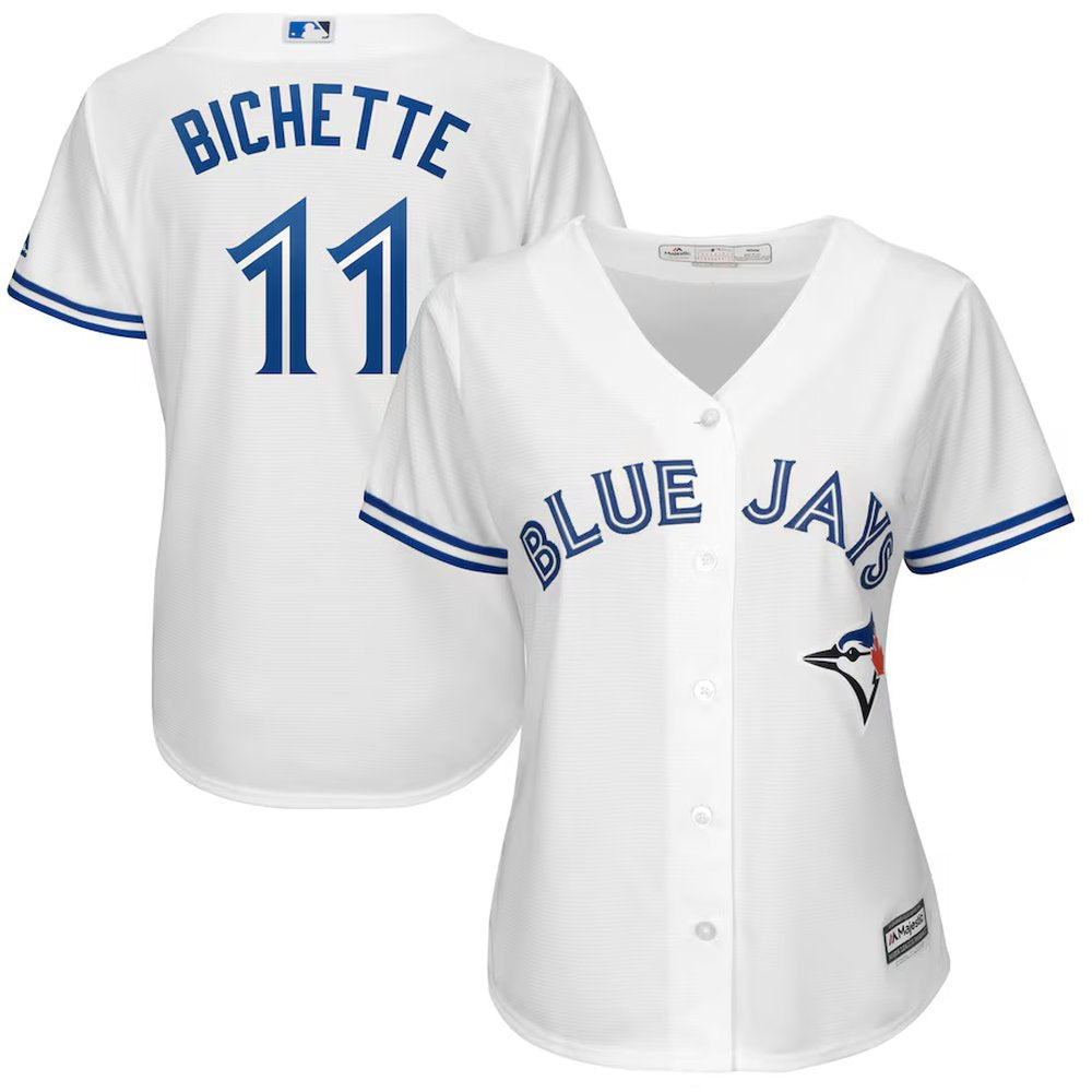 Women's Toronto Blue Jays #11 Bo Bichette Powder White Alternate Replica Player Name Jersey