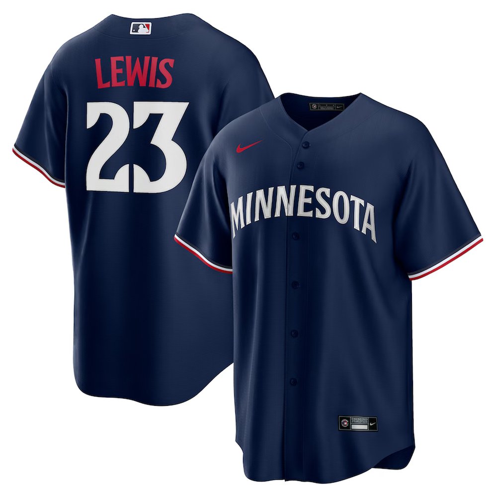 Men's Minnesota Twins #23 Royce Lewis Navy Alternate Replica Jersey