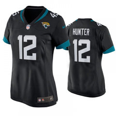 Women's Jacksonville Jaguars #12 Travis Hunter Black 2025 NFL Draft First Round Pick Alternate Game Player Jersey 