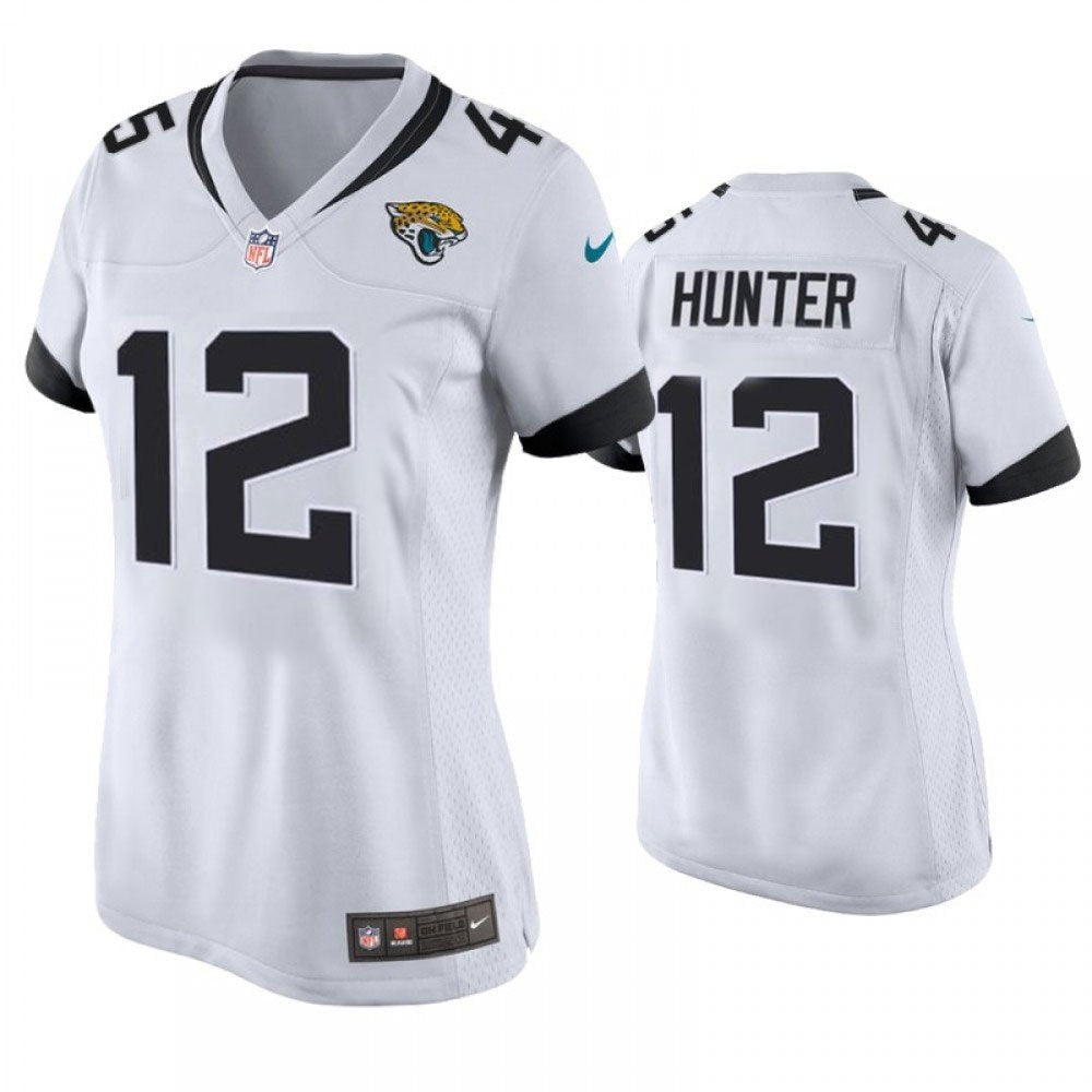 Women's Jacksonville Jaguars #12 Travis Hunter White 2025 NFL Draft First Round Pick Alternate Game Player Jersey 