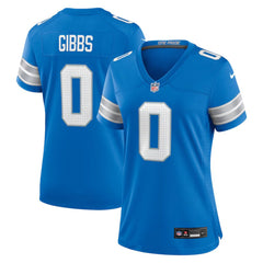 Women's Detroit Lions #0 Jahmyr Gibbs Blue 2025 F.U.S.E. Vapor Limited Stitched Jersey 