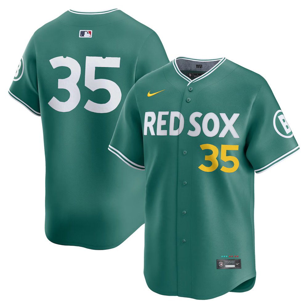 Youth Boston Red Sox #35 Garrett Crochet Green 2025 City Connect Limited Player Jersey