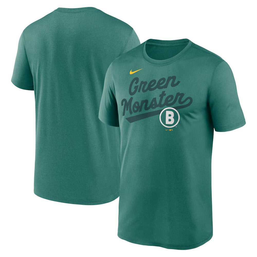 Men's Boston Red Sox Green 2025 City Connect Legend Team Phrase Script Performance T-Shirt