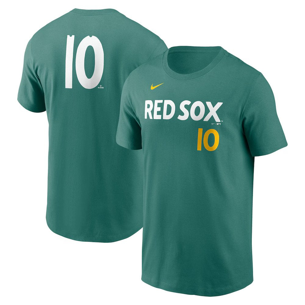 Men's Boston Red Sox #10 Trevor Story Green 2025 City Connect Fuse Name & Number T-Shirt