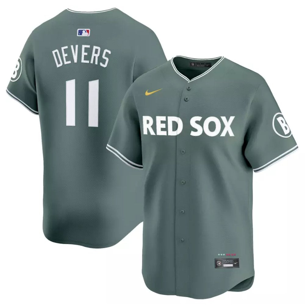 Men's Boston Red Sox #11 Rafael Devers Green 2025 City Connect Limited Player Jersey
