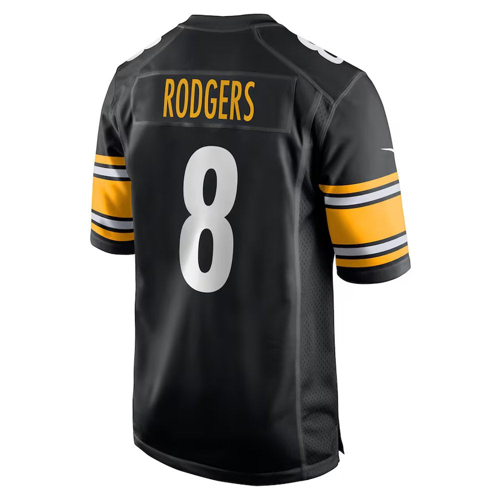 Youth Pittsburgh Steelers #8 Aaron Rodgers Black Game Jersey 