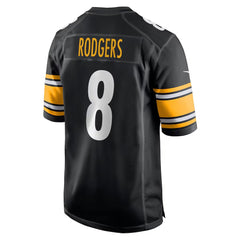 Youth Pittsburgh Steelers #8 Aaron Rodgers Black Game Jersey 