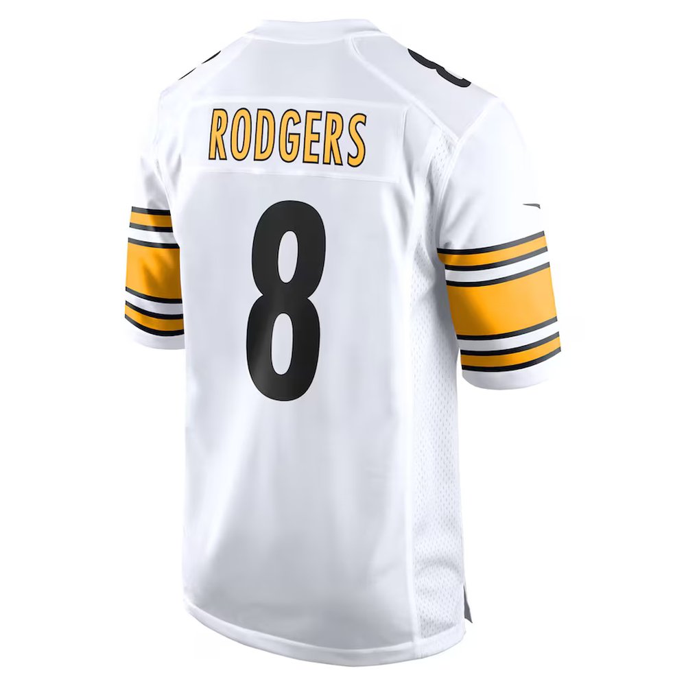 Youth Pittsburgh Steelers #8 Aaron Rodgers White Game Jersey 