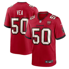 Men's Tampa Bay Buccaneers #50 Vita Vea Red 50th Anniversary Game Jersey 