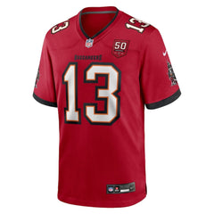 Men's Tampa Bay Buccaneers #13 Mike Evans Red 50th Anniversary Game Jersey 