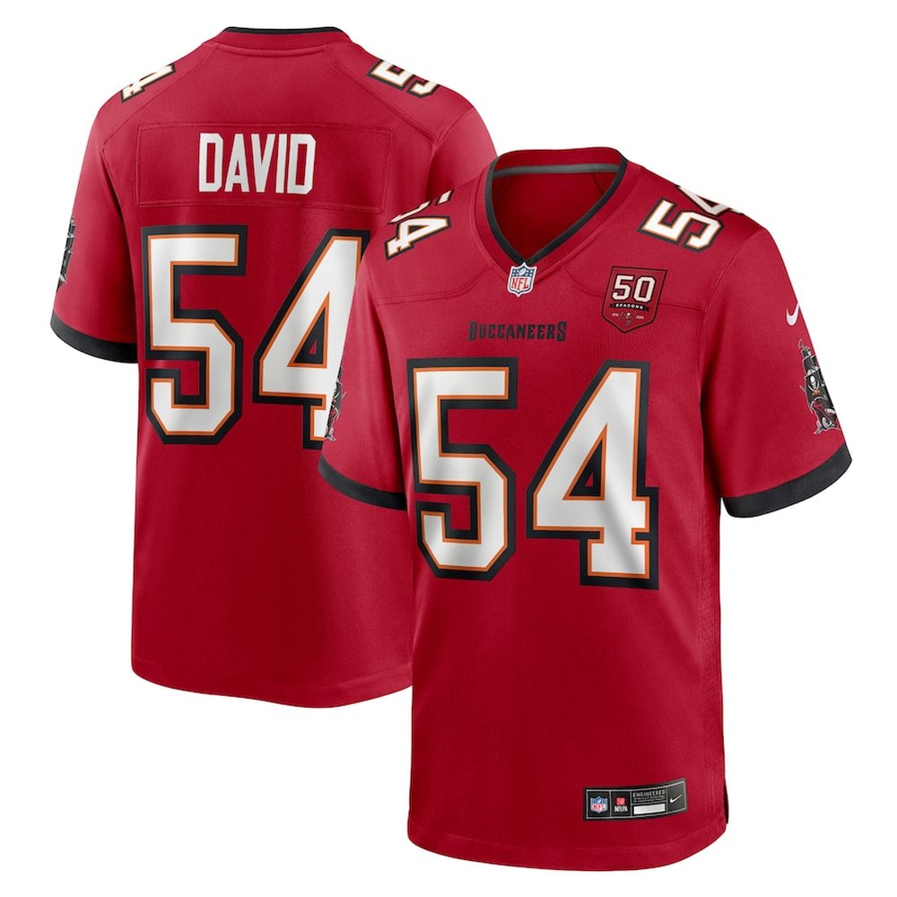 Men's Tampa Bay Buccaneers #54 Lavonte David Red 50th Anniversary Game Jersey 
