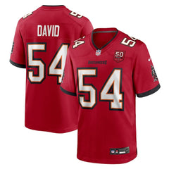 Men's Tampa Bay Buccaneers #54 Lavonte David Red 50th Anniversary Game Jersey 
