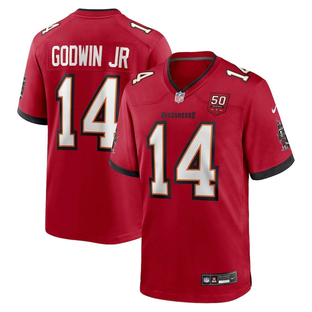 Men's Tampa Bay Buccaneers #14 Chris Godwin Jr. Red 50th Anniversary Game Jersey 