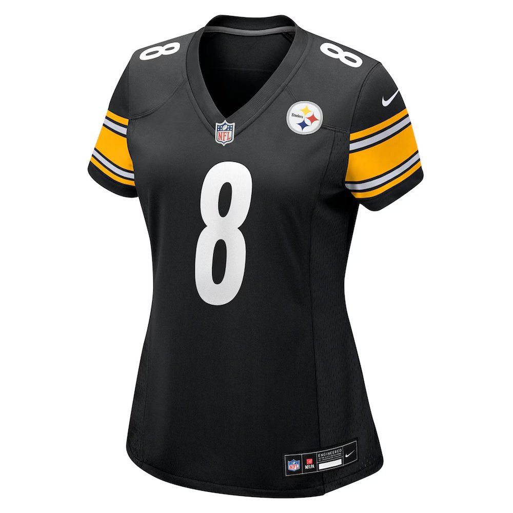 Women's Pittsburgh Steelers #8 Aaron Rodgers Black Game Jersey 