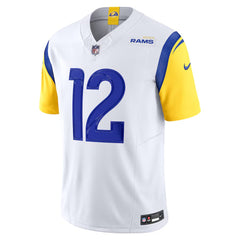 Men's Los Angeles Rams #12 Puka Nacua White Vapor F.U.S.E. Limited Player Jersey 