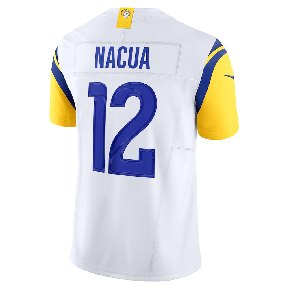 Men's Los Angeles Rams #12 Puka Nacua White Vapor F.U.S.E. Limited Player Jersey 