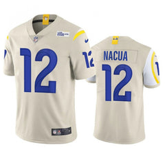 Men's Los Angeles Rams #12 Puka Nacua Bone Vapor F.U.S.E. Limited Player Jersey 