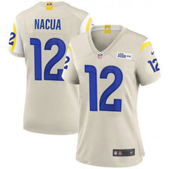 Women's Los Angeles Rams #12 Puka Nacua Bone Vapor F.U.S.E. Limited Player Jersey 